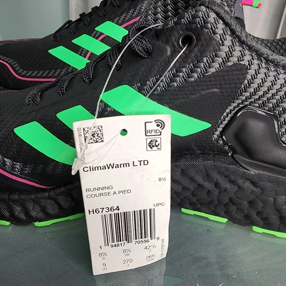 Adidas Climawarm LTD Unisex Running Neon Black Sz 9 - Picture 7 of 10